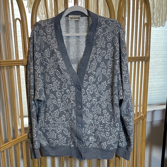 Cathy Daniels Sweaters - Vintage Cathy Daniels Charcoal Paisley Cardigan